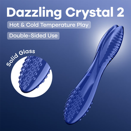 Satisfier Dazzling Cristal 2 stakleni dildo, plavi