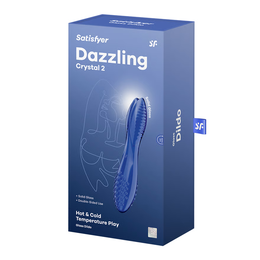 Satisfier Dazzling Cristal 2 stakleni dildo, plavi