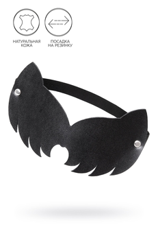 Pecado BDSM Maska, sa mačjim ušima zatvorena, prirodna koža, crna