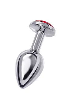 Analna čaura Metal bi TOIFA, metal, srebro, sa Rubin kristalom, 7,5 cm, Ø 3 cm, 145 g