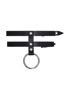 Ogrlica Pecado BDSM, od dve trake, koža, crna