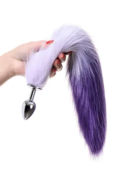 Analna čaura Metal bi TOIFA sa belo-ljubičastim repom, metal, srebro, 45 cm, Ø 2,7 cm