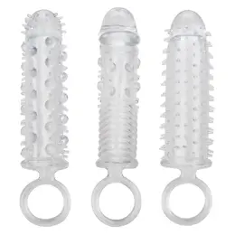 Set od tri dodatka za penis PIECE TEXTURED EXTENSION SET
