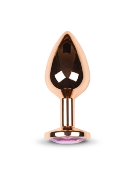 Slane stvari - zlatni Analni čep sa kristalom, 7k3 cm (roze)