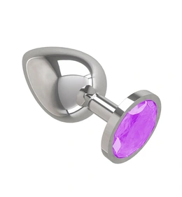 Srebrna analna čaura sa kristalom jorgovana je velika