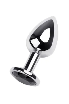 Analna čaura Metal bi TOIFA, metal, srebro, sa crnim kristalom, 9,5 cm, Ø 4 cm, 150 g