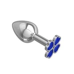 Analna čaura mala Srebrna detelina sa plavim kristalom