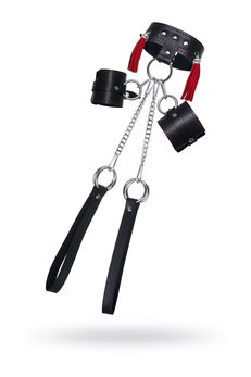 Pecado BDSM sistem vezivanja, za držanje ruku i podupiranje nogu, prirodna koža, crna