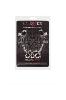 Kopče za štipaljke (nakit) za bradavice sa lancem Silver Beaded Nipple Clamps