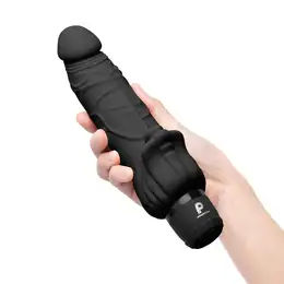 Realistični crni vibrator sa klitorisnim stimulatorom 7  Realistic Vibrator