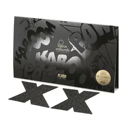 Ukras na grudima Bijoux Indiscrets Flash Cross - PASTIES crno