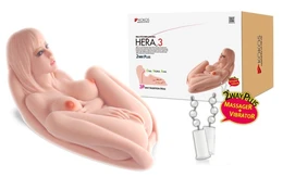 HERA.03+, masturbator žensko telo 3D, tri rupe sa vibracijama rotacije i glasa