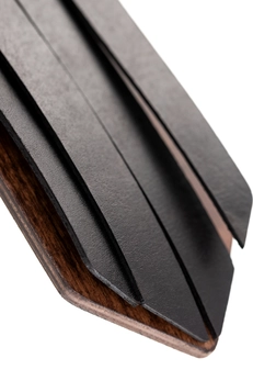 Pecado BDSM paddle, presvučen kožom, model 2, koža i drvo, crna