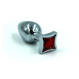 Set od srebrnog analnog čepa i četiri kristala u obliku odela (Small)