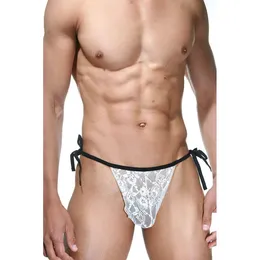 Tanga bela od čipke na vezicama