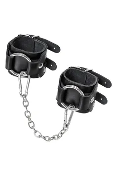 Pecado BDSM narukvice, dvostruke trake, koža, crna