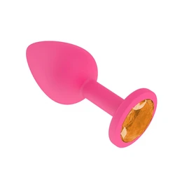 Analna čaura Silikonska ružičasta sa narandžastim kristalom