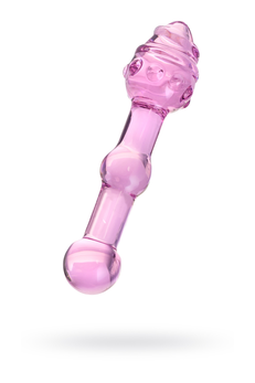 Sekus Glass dvostrani Dildo, staklo, roze, 17 cm