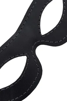 Pecado BDSM Maska, otvorena ovalna, prirodna koža, crna