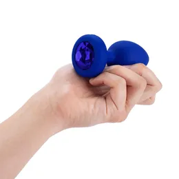 Vibrirajuća čaura Vibrating Jevel plug L / XL boja plavi safir