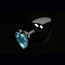 Analni čep je mali sa kristalom u obliku srca, grafit-slane stvari, 6 cm