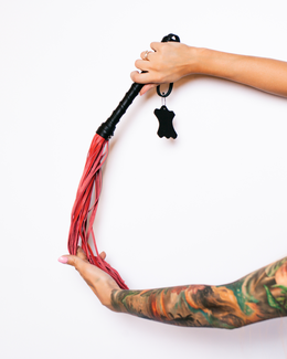 Scandal pletenica od prave kože (crna i crvena)