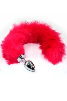 Srebrna analni pluta sa roze flexibilan repom (Small)