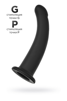 Analni dildo Popo Pleasure bi TOIFA Serpens sa savijanjem M, silikon, Crna, 16,5 cm