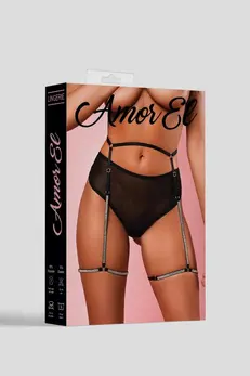 S/M Black garter pojas