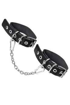 Pecado BDSM okovi, od jedne trake sa ušicama, koža, crna