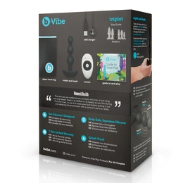 Analne premium perle sa 2 motora B-Vibe triplet Anal Beads Black