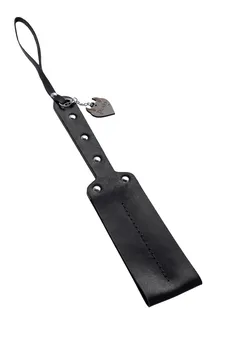 Pecado BDSM paddle, meka, prirodna koža i drvo, crna