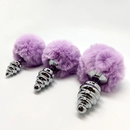 Analni čep Metal Anal Fluffly Twist Plug S Purple 70390AL