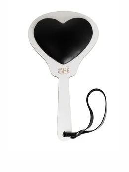 Paddle meko srce crno od prave kože, drveta i HDF premaza bele boje