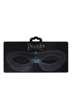 Pecado BDSM Maska, otvorena ovalna, prirodna koža, crna