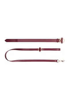 Ogrlica sa povodcem ouch ouch! - Collar With Leash - Burgundy