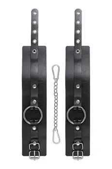Pecado BDSM okovi, debela koža sa ušicama, prirodna koža, crna