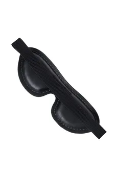 Pecado BDSM Maska, mekana zatvorena ovalna, prirodna koža, crna