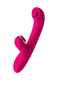Vibrator sa stimulativnom kuglicom i vakuumskom stimulacijom jos Rolli, silikon, ružičasta, 22 cm