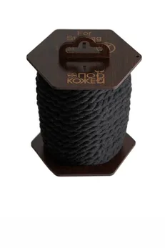 Pamučno crno uže za šibari na smeđoj zavojnici, 10 m.