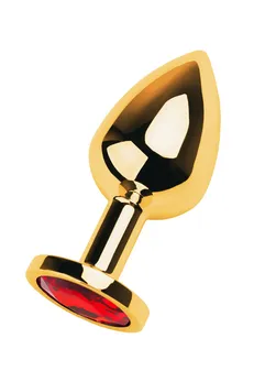 Analna čaura Metal bi TOIFA, metal, zlato, sa crvenim kristalom, 8 cm, Ø 3,4 cm, 85 g