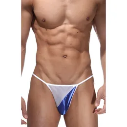 Gaćice muške tange dvobojne belo-plave