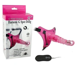 Strapon sa vibracijom 10 režima roze 16 cm