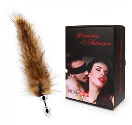 Analna čaura na magnetu notabu BDSM sa smeđim repom s