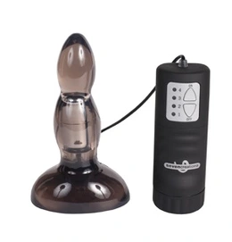 Deep-Sea Vaterproof Butt Plug-Smoke Analni stimulator sa vibracijama Crna 12 cm