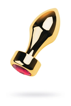 Analna čaura sa kristalom Gold Butt Plug crvena 9,5 cm