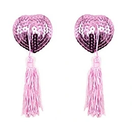 Пэстисы наклейки на грудь в форме сердечек розовые