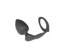 Analna čaura sa erekcionim prstenom Crna 8,5 cm