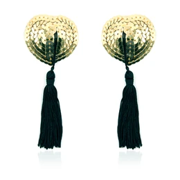 Пэстисы наклейки на грудь в форме сердечек золотые