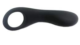 Analni stimulans sa prstenom crni 14,5 cm